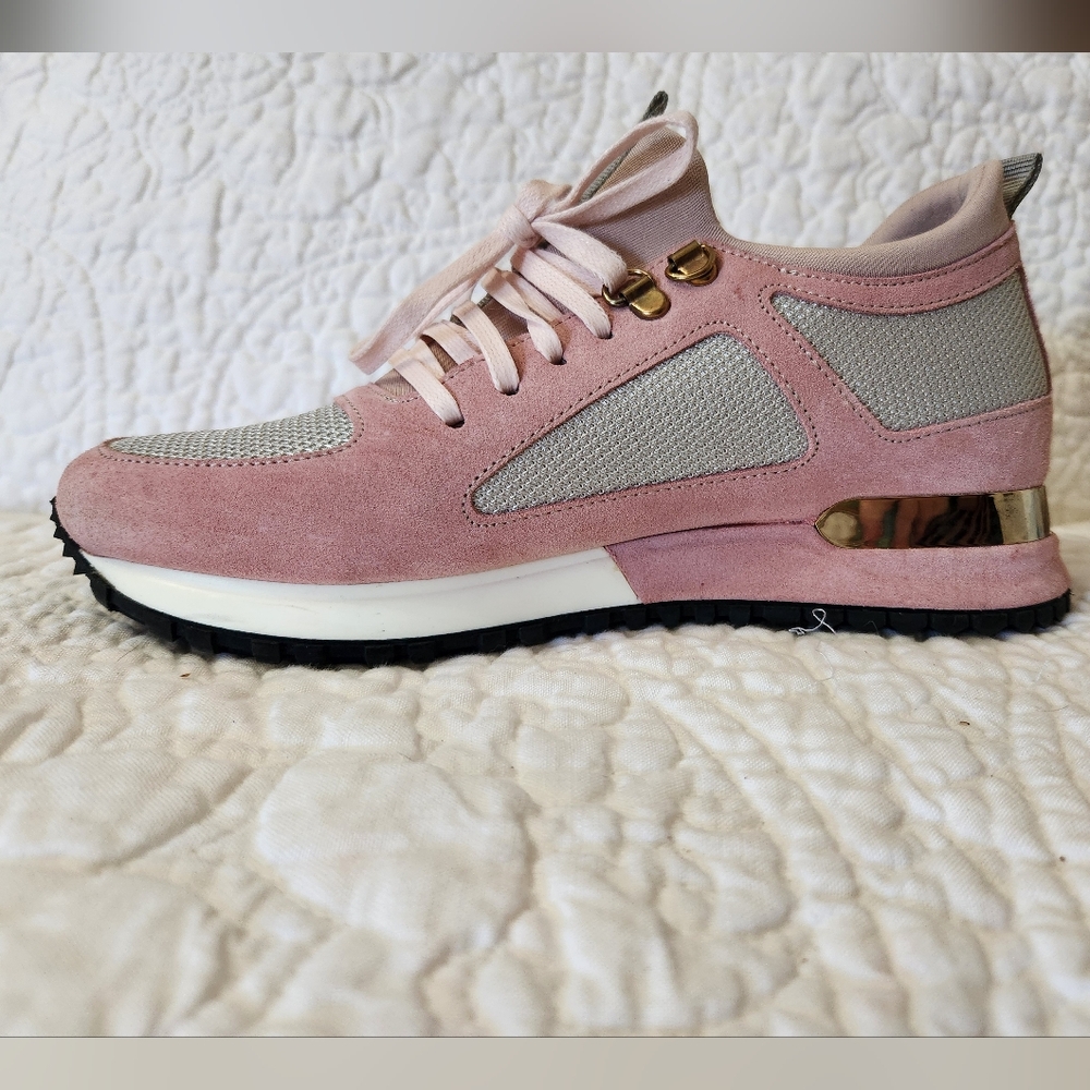 Mallet London Pink Suede Trainers US 7/UK 5